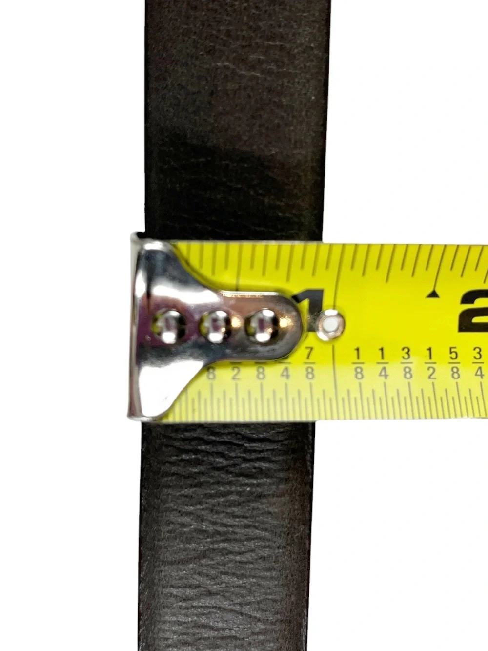 RLM STUDIO Earthy Brown Matte Leather Belt Goldtone Swirl Buckle Size Large